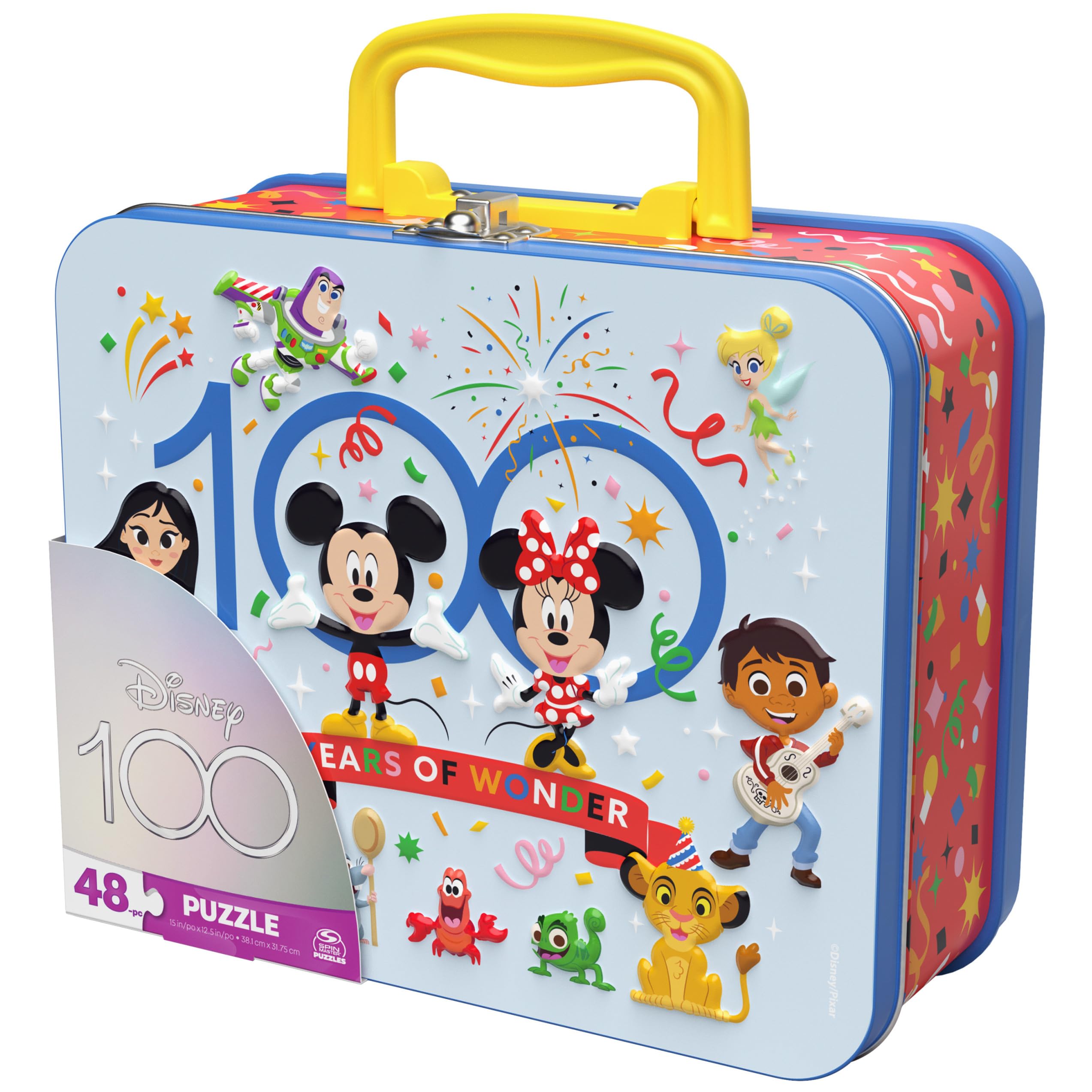 Disney100 Anniversary, 48-Piece Jigsaw Puzzle in Metal Tin Handle