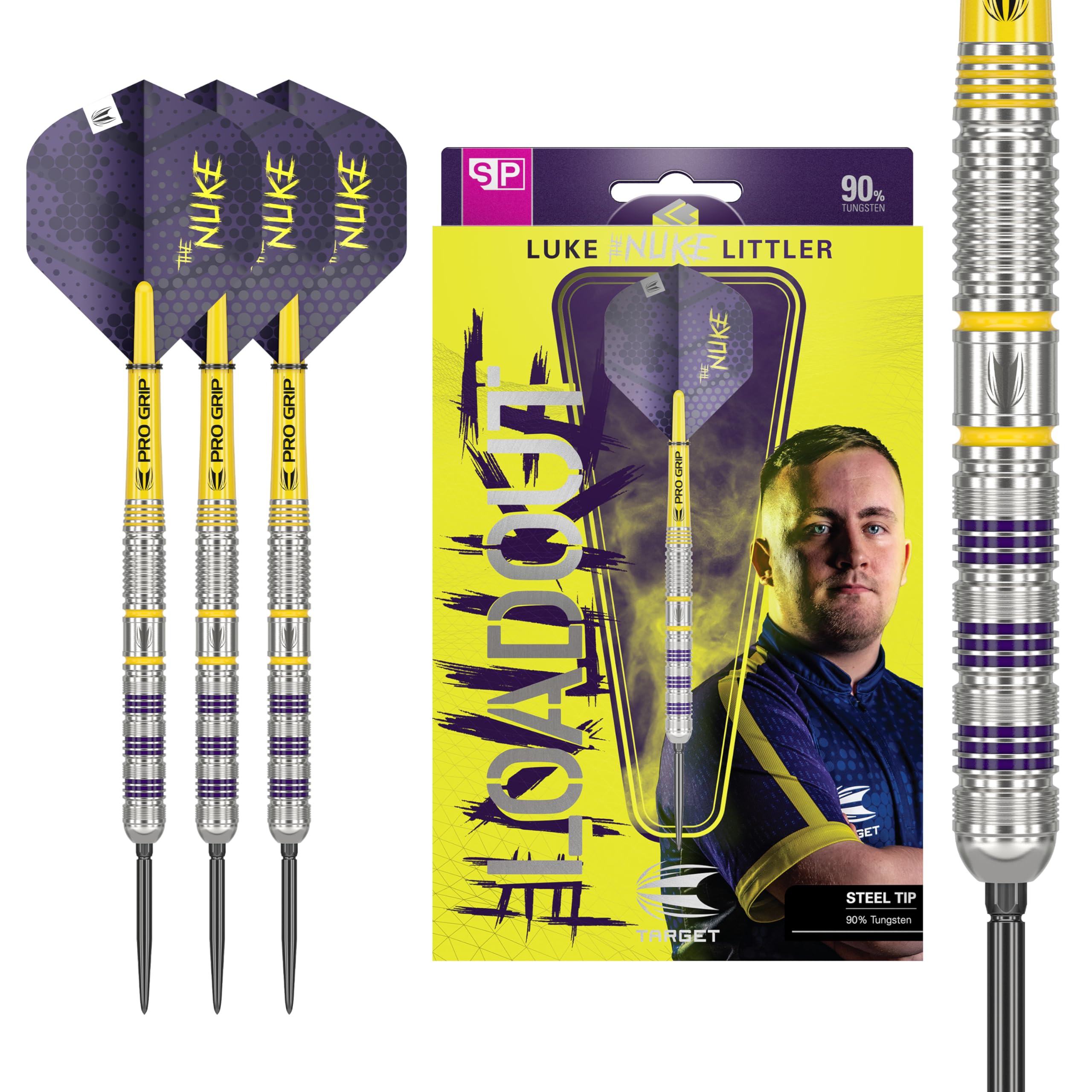 Target Darts Luke Littler Loadout Steel Tip Swiss Point Darts, 90