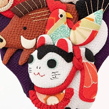 Amazon | 京都夢み屋十二支羽子板飾りスタンド付きちりめん細工の正月