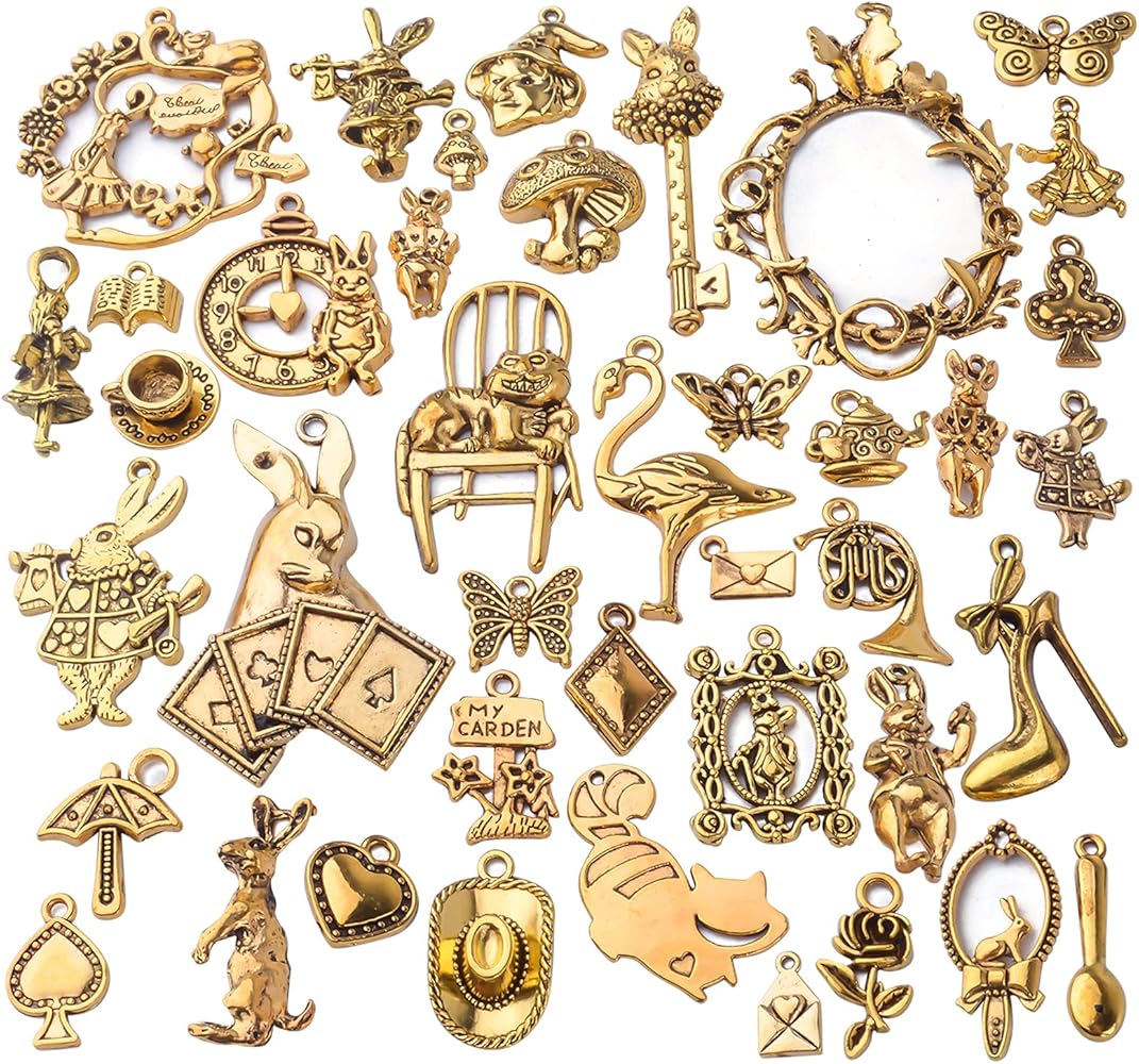 Amazon.co.jp: 不思議の国のアリス チャーム ペンダント アンティーク