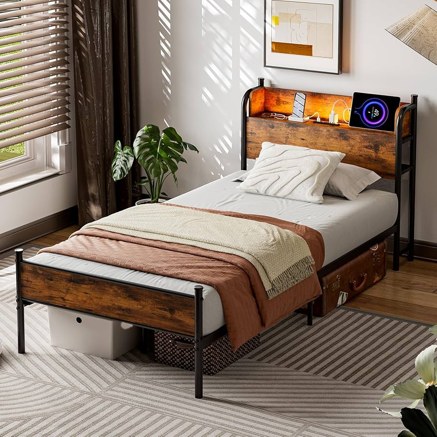 Amazon｜IKIFLY ベッドフレーム シングル パイプベッド S コンセント