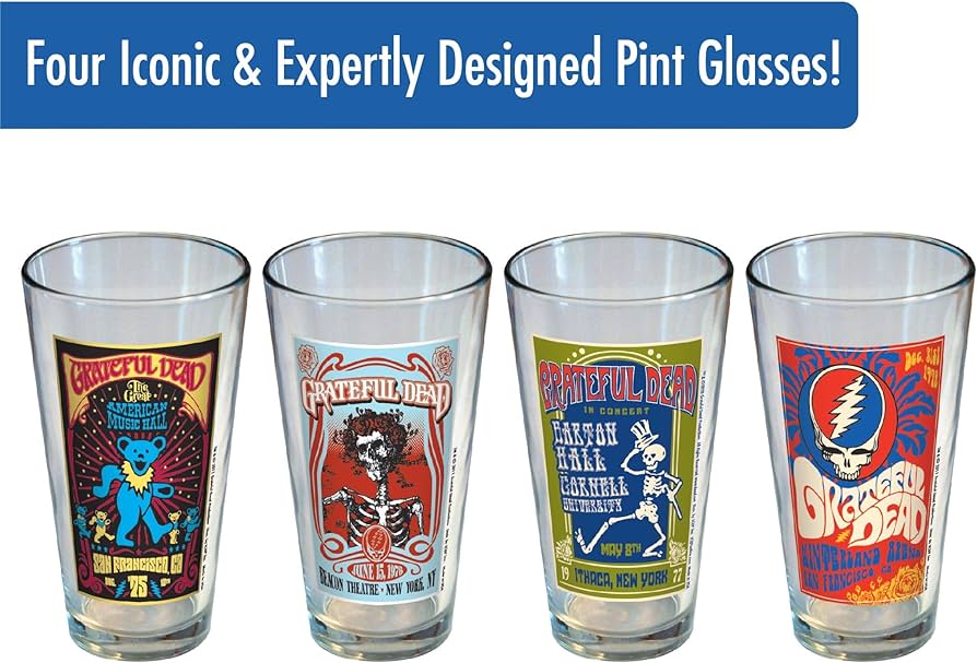 Amazon.co.jp: ICUP グレイトフルデッドツアーパイントグラスセット 4