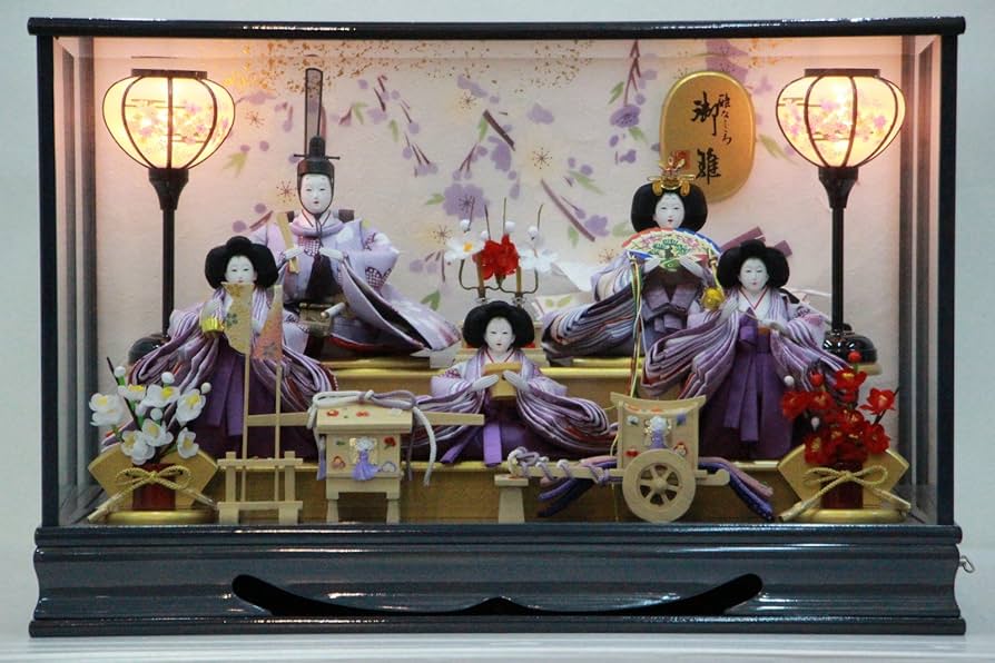 Amazon | 雅なこころ 御雛 ガラスケース雛飾り 五人 【雛人形ケース