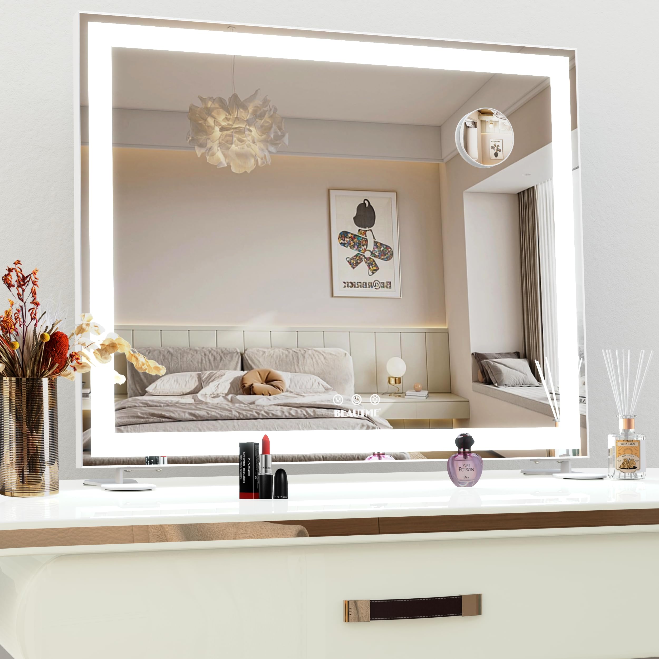 Amazon.co.jp: ANYHI 女優ミラー 化粧鏡 卓上用/壁掛け ハリウッド