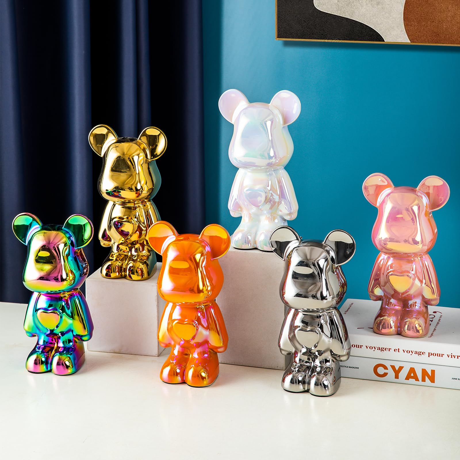 Amazon.co.jp: Yundu セラミック貯金箱 子供と大人向け - Bearbrick