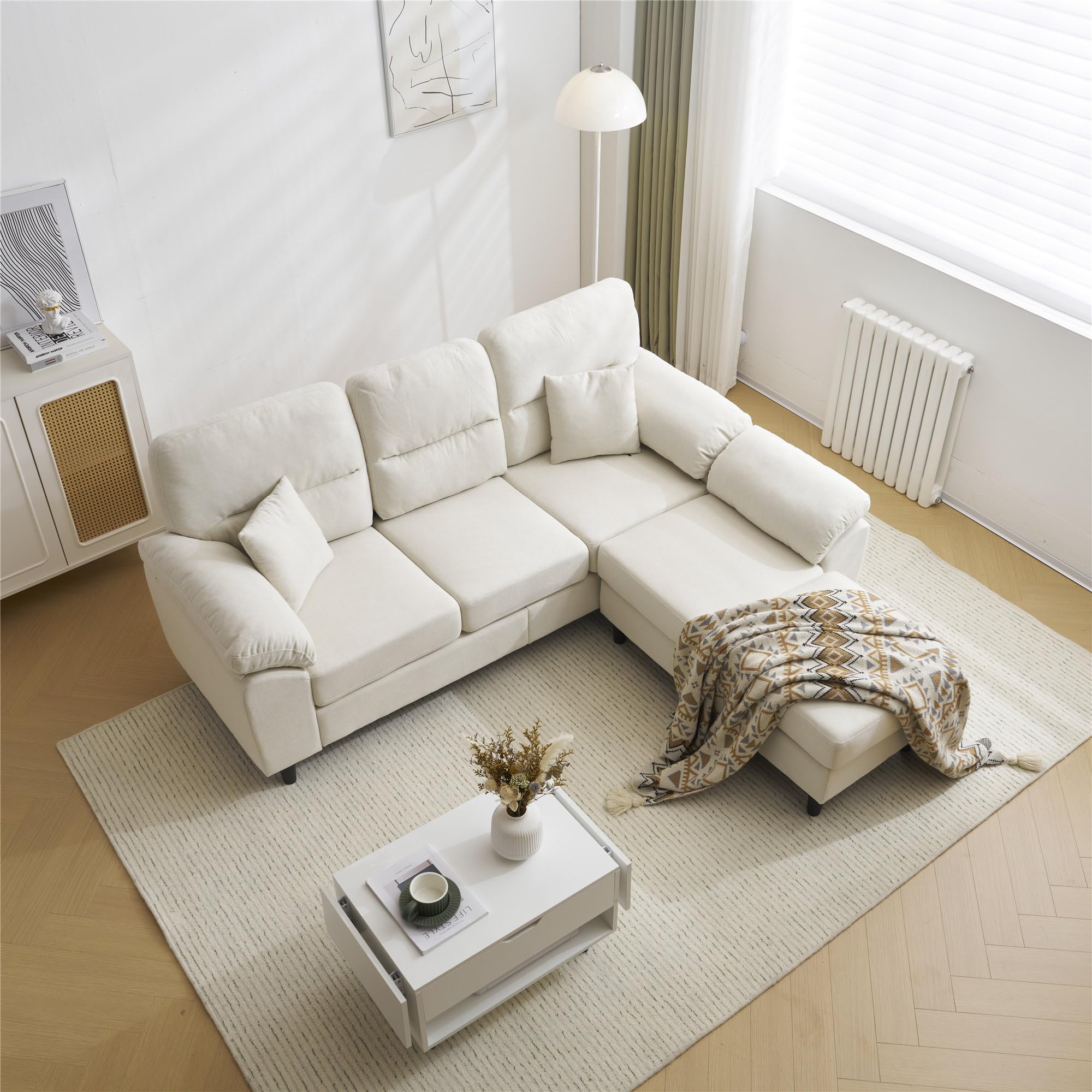 Amazon｜L字型ソファセット 5人掛け クッション付き 分割可能 2-5人用