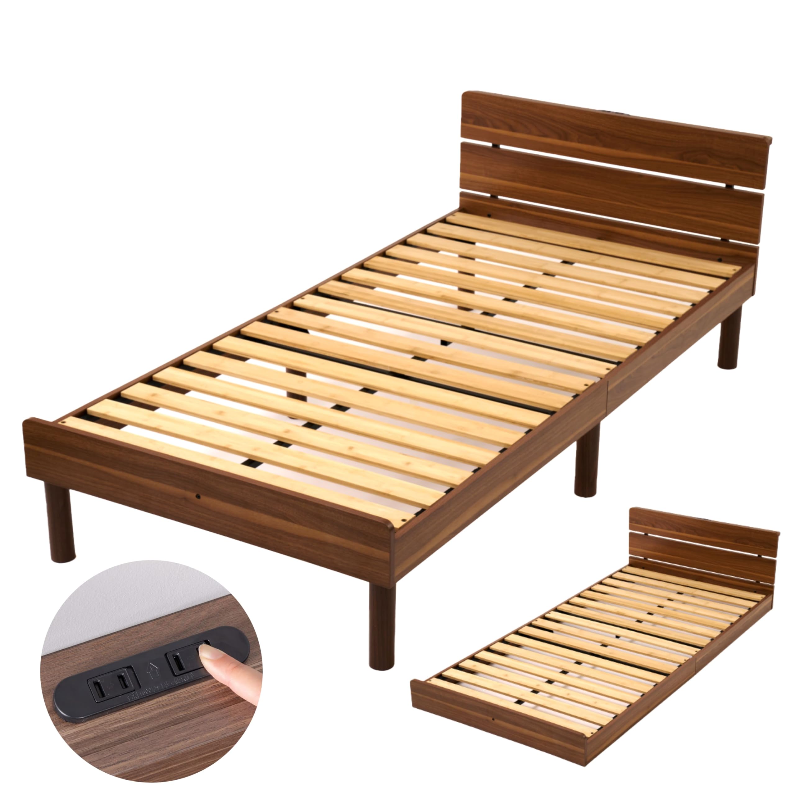 Amazon｜GOKUMIN ベッド シングル すのこベッド 【 竹素材 】 2口