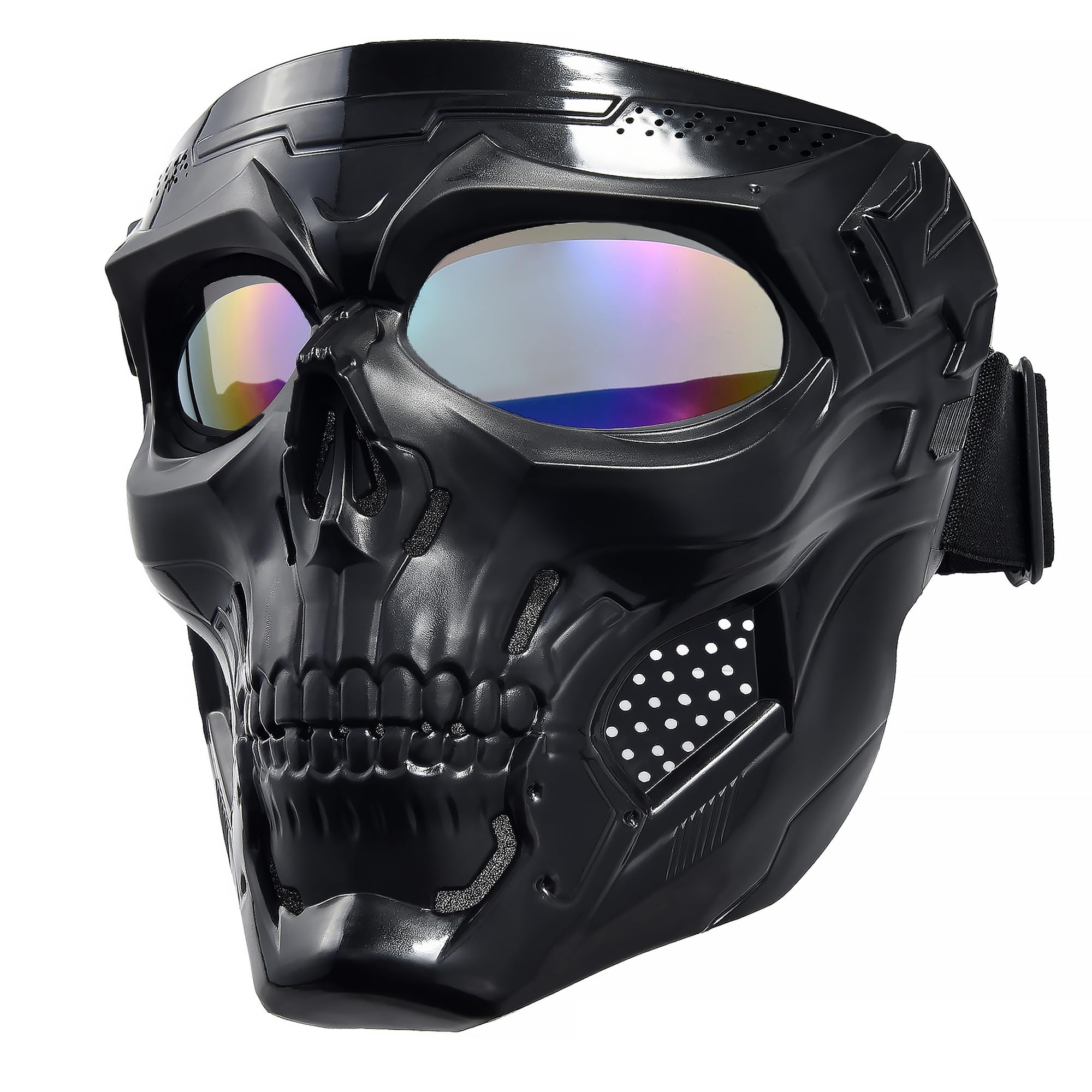 Amazon.co.jp: オートバイマスク フルフェイス 曇り止め スカルマスク