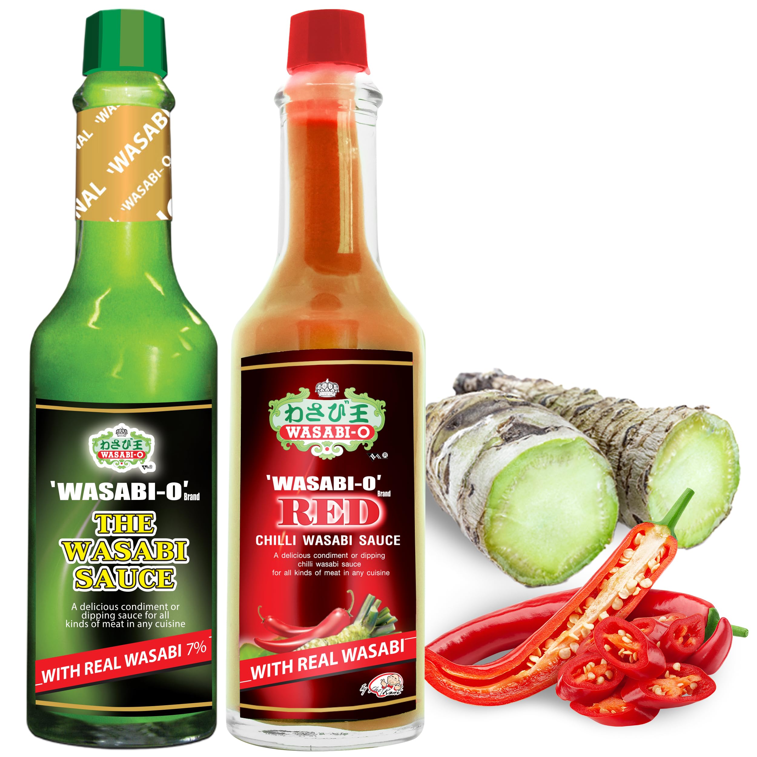 Amazon.com : Wasabi-O Combo Set of 2 Hot Sauce Bottles - Red Chili
