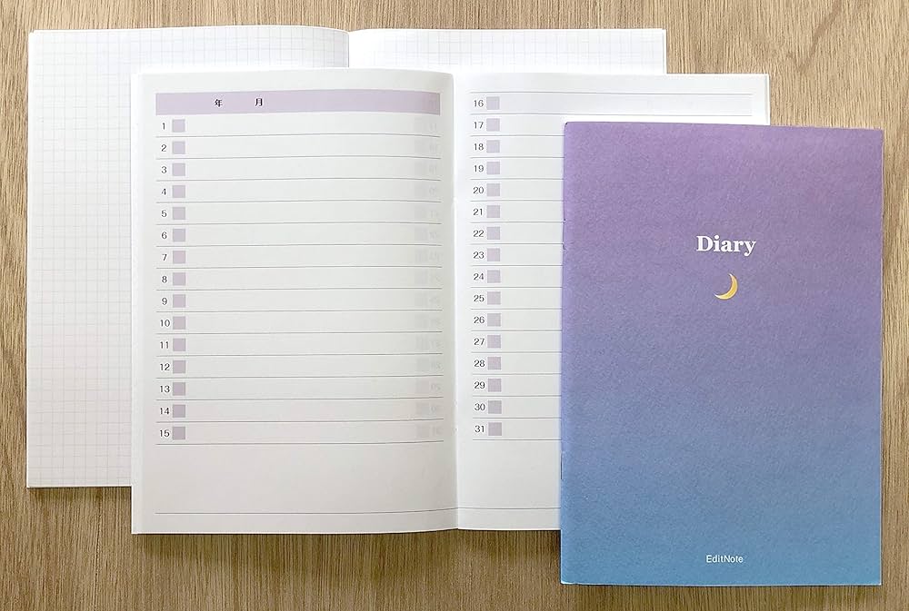Amazon.co.jp: EditNote 1cmダイアリーノート 1日に1行 見開き