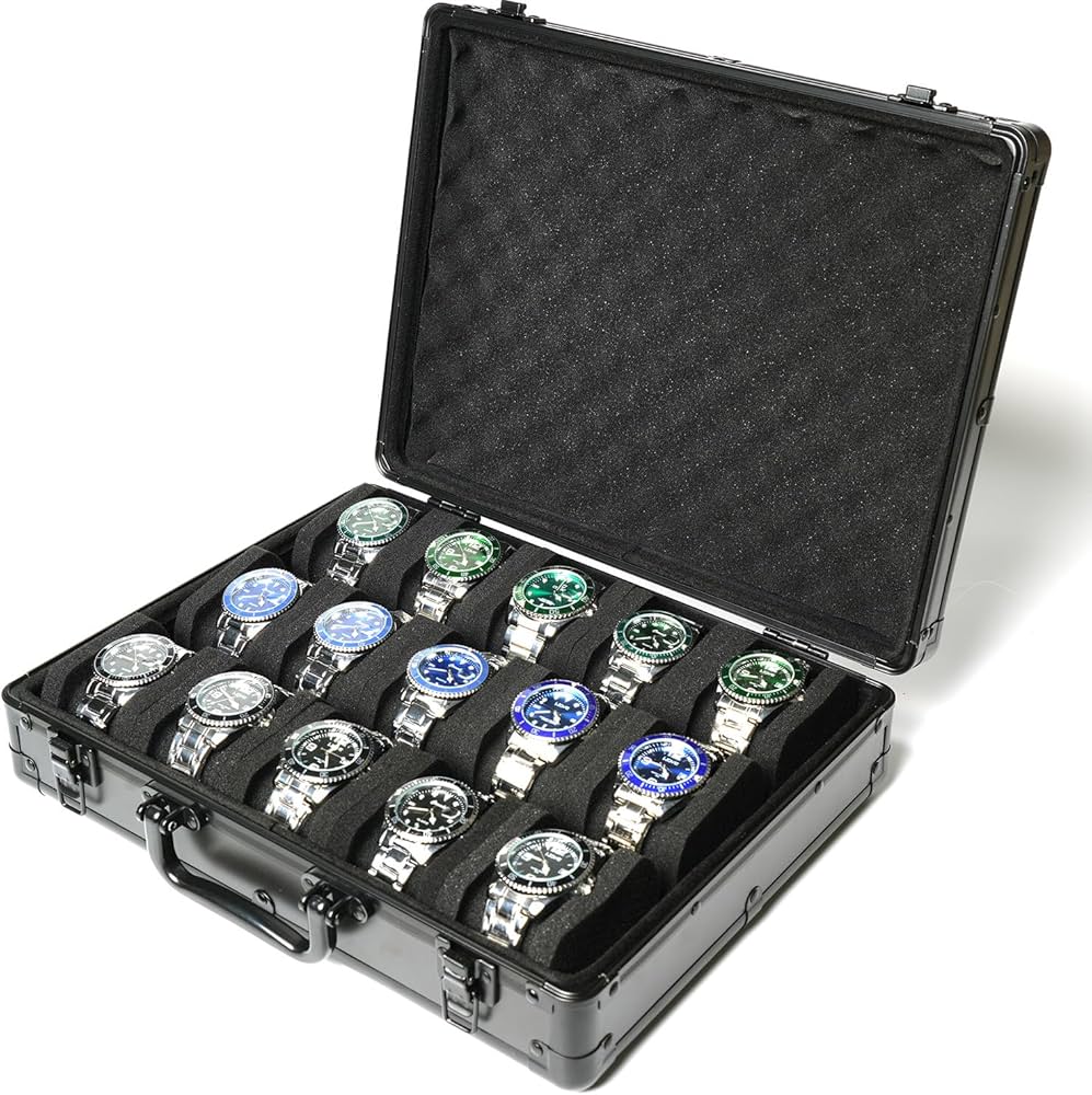 Amazon.co.jp: AUKURA 15スロット 腕時計オーガナイザーケース