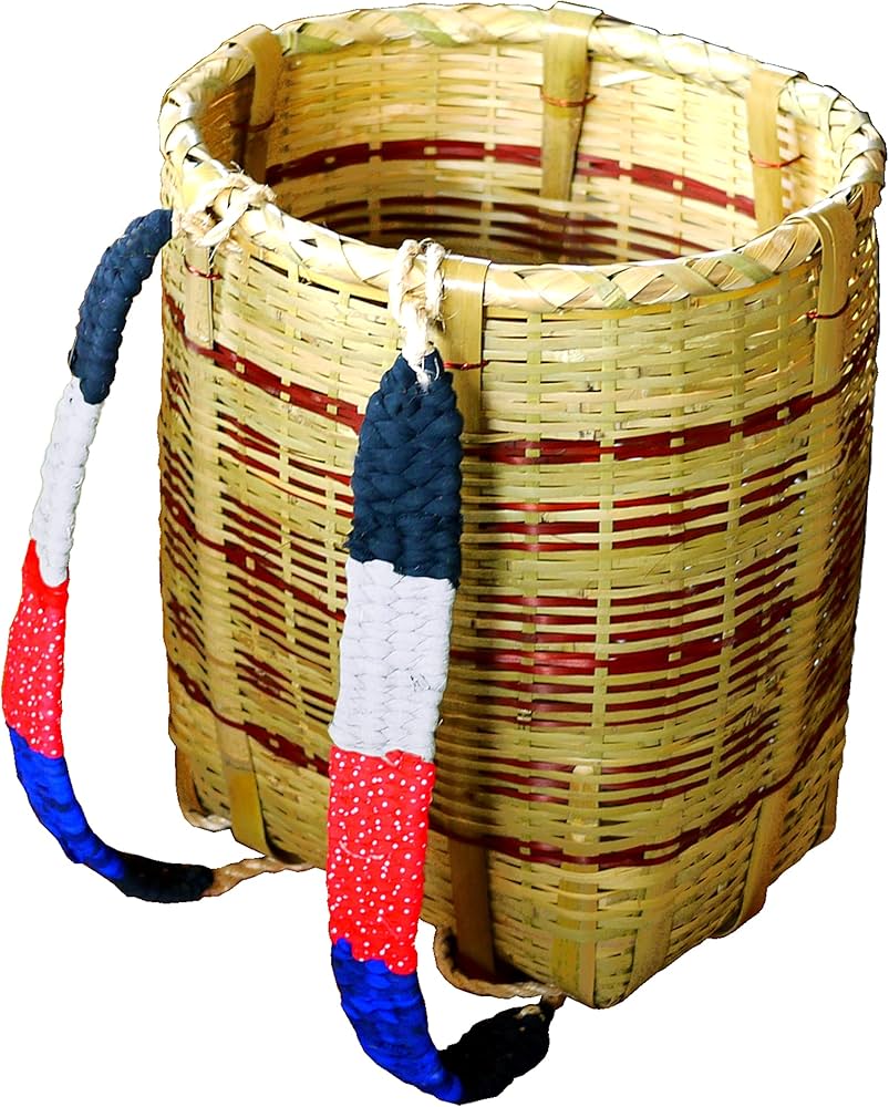 Amazon | 竹製背負いかご 腰かご 背負い籠 腰籠 収穫 農作業 (丸型・大