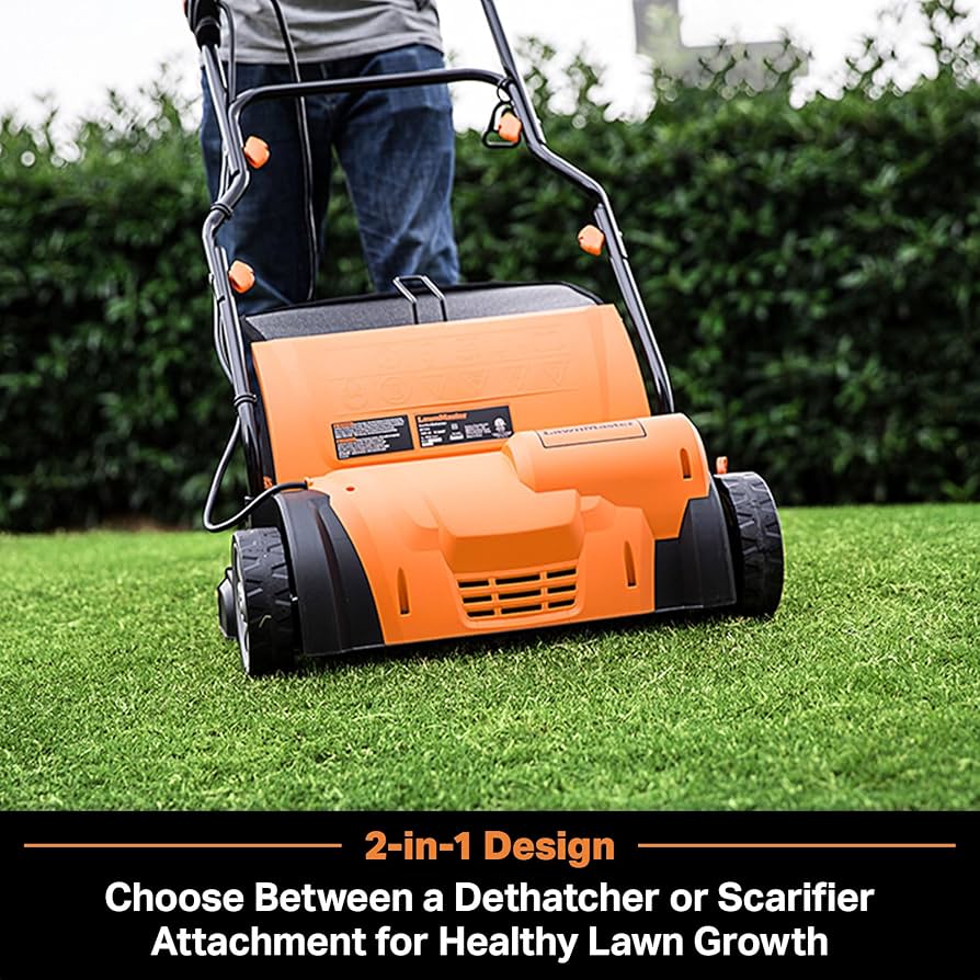 Amazon.com : LawnMaster GV1314 Electric 15” 13 Amp Dethatcher and