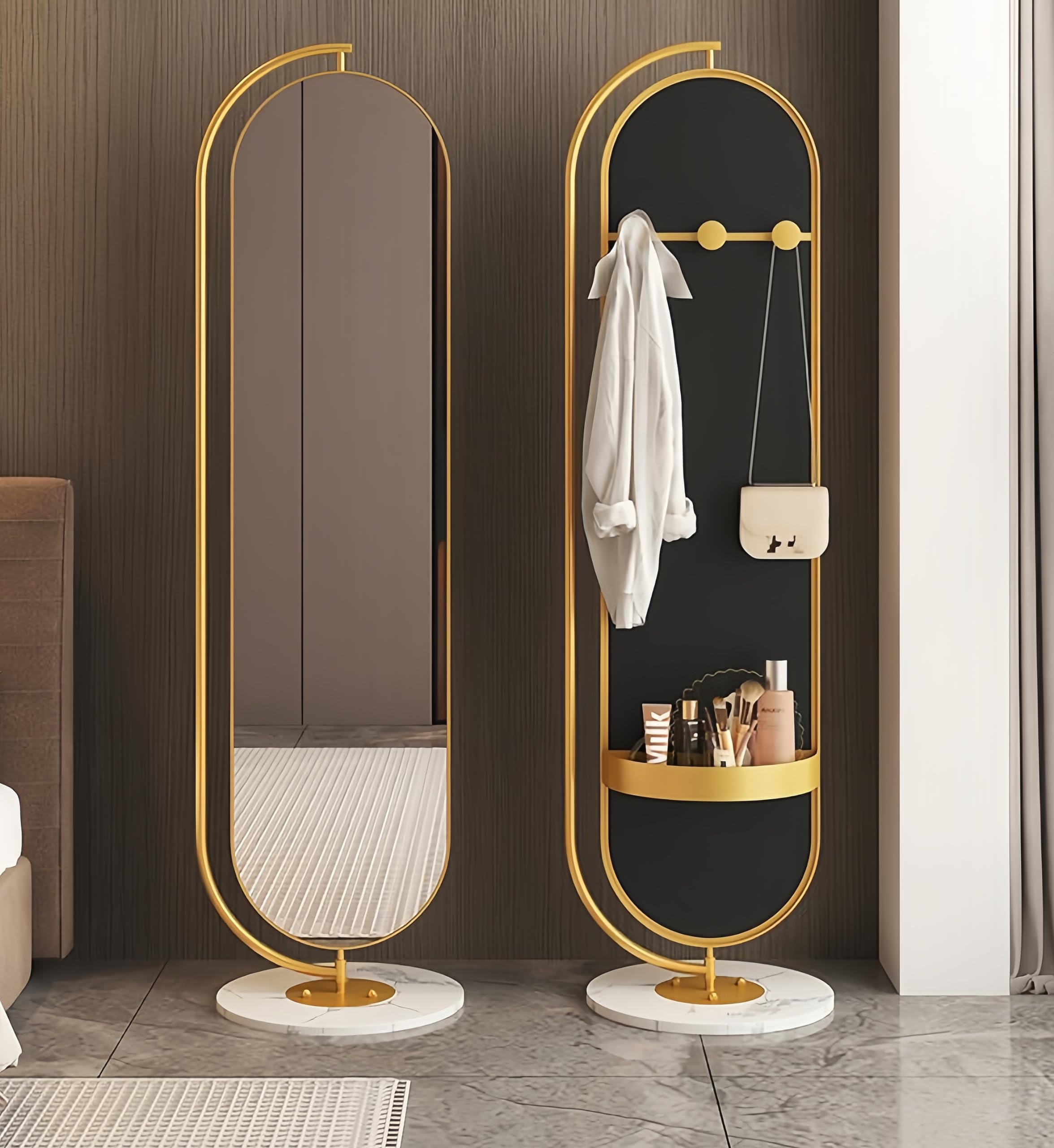 Amazon.co.jp: MIMIER 全身鏡 スタンドミラー HD鏡面 360回転 大理石