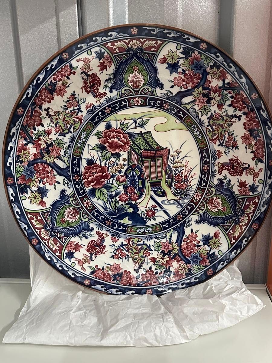Amazon.co.jp: レトロ 貞峰作 大皿 絵皿 アンティーク インテリア 美術