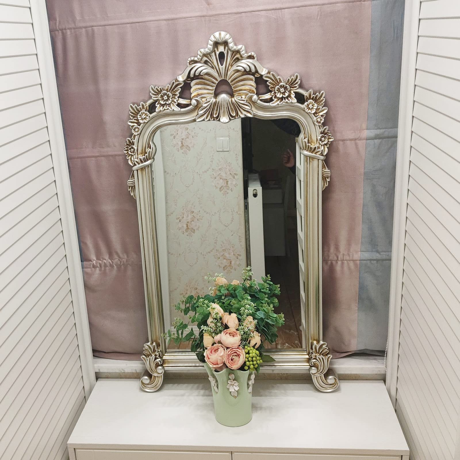 Amazon.co.jp: おしゃれ 姿見 全身鏡 アンティーク 鏡 金 銀 大型 全身