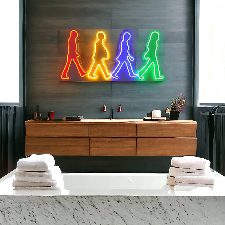 Hyggeria Beatles Neon Sign – Multicolor LED Wall Light for Music