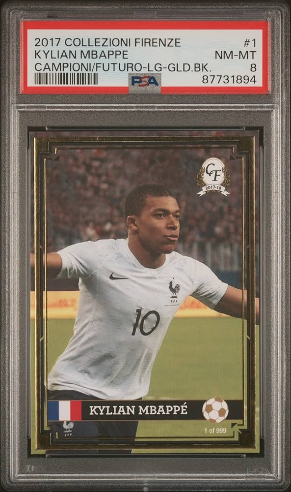 Amazon.com: PSA 8 Kylian Mbappe 2023 Campioni di Futuro #1 Gold