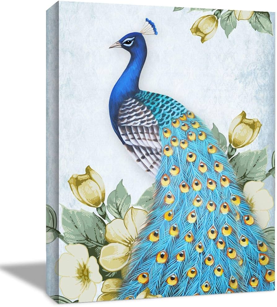 Amazon｜Looife キャンバスウォールアート クジャクの絵付き - 20x30