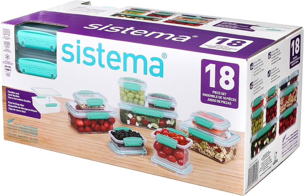 Sistema Food Storage Containers with Lids for Lunch, Meal Prep and