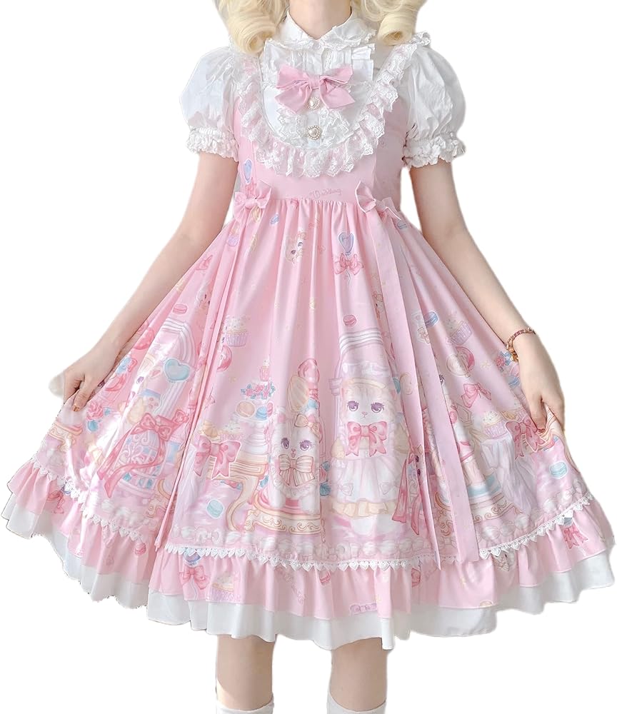Amazon.co.jp: [catwishes] ロリータ ワンピース ゴスロリワンピ