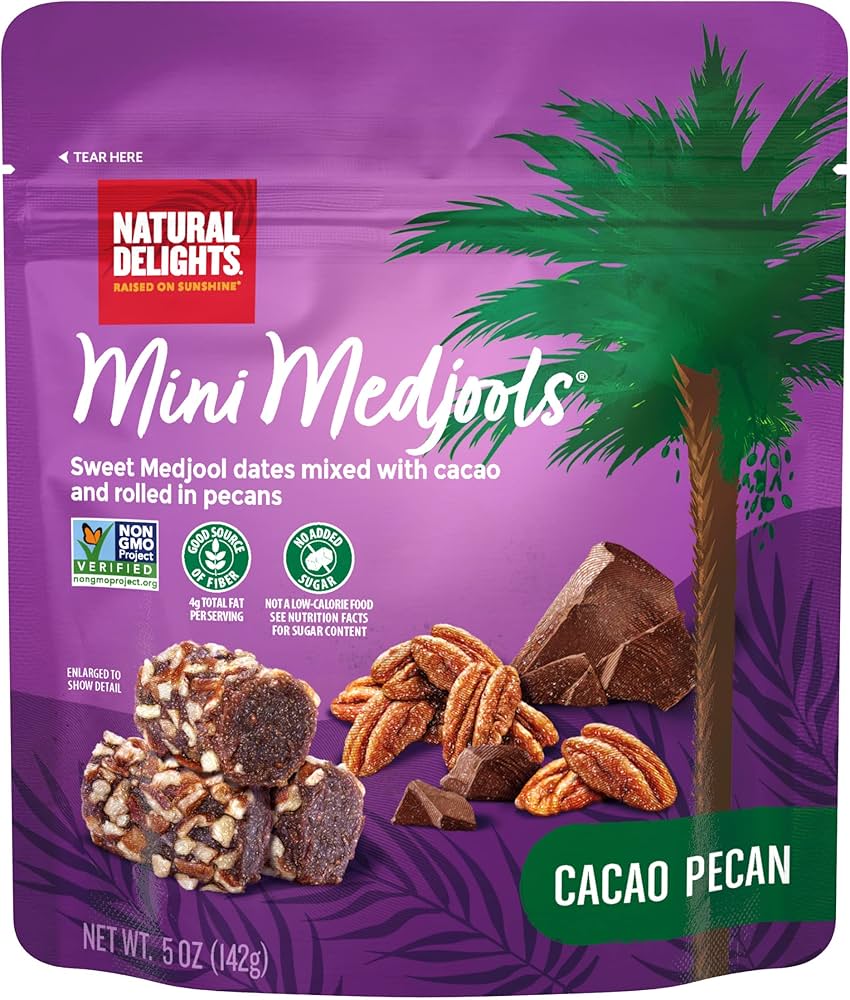 Amazon.com: Natural Delights Cacao Pecan Mini Medjools Pouch (5 oz