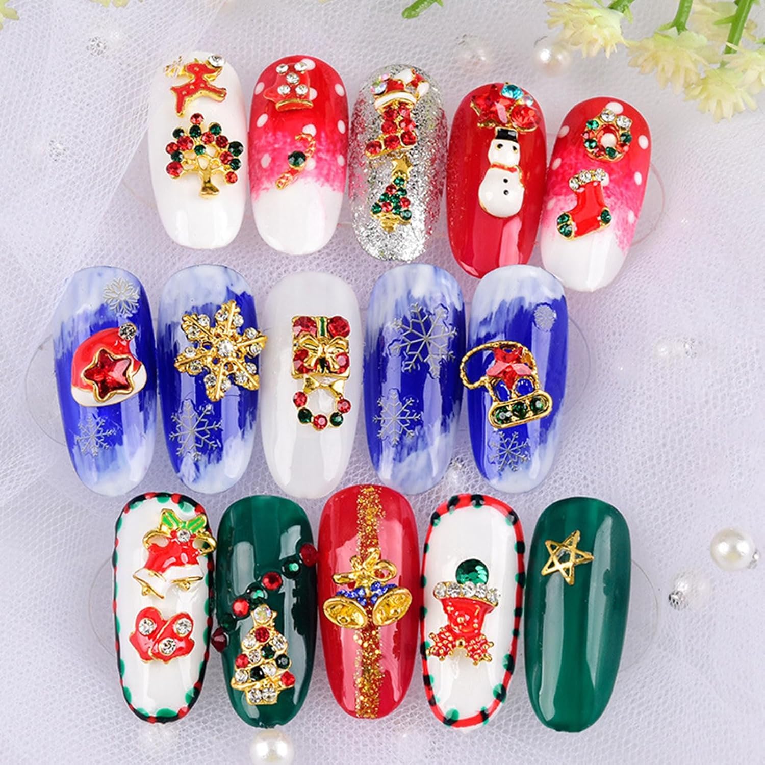 Amazon.co.jp: VTEERY(みさ) クリスマス ネイルパーツ 28個セット 3D