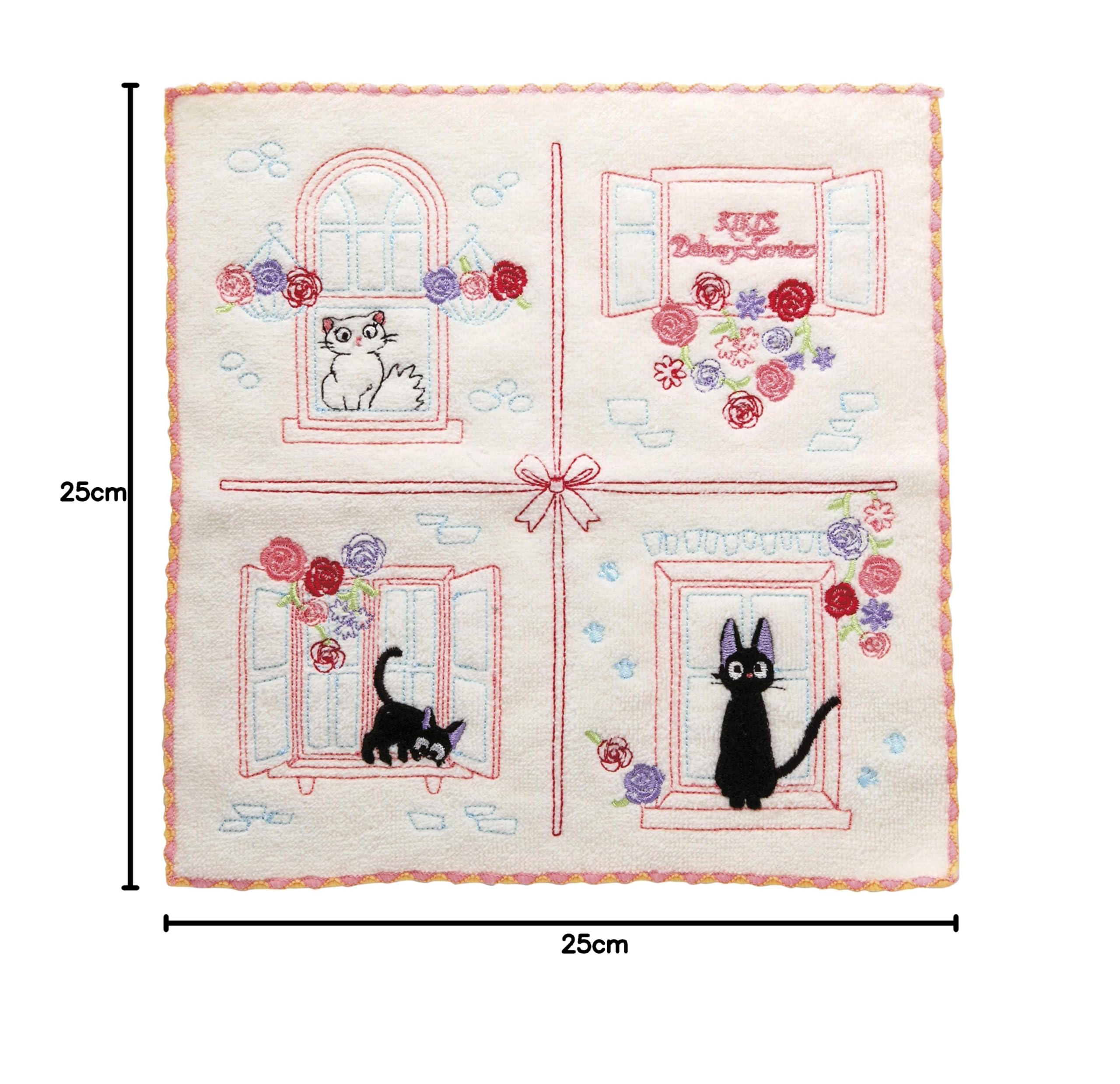 Amazon.co.jp: 丸眞 ハンドタオル ジブリ 魔女の宅急便 ジジ 25×25cm