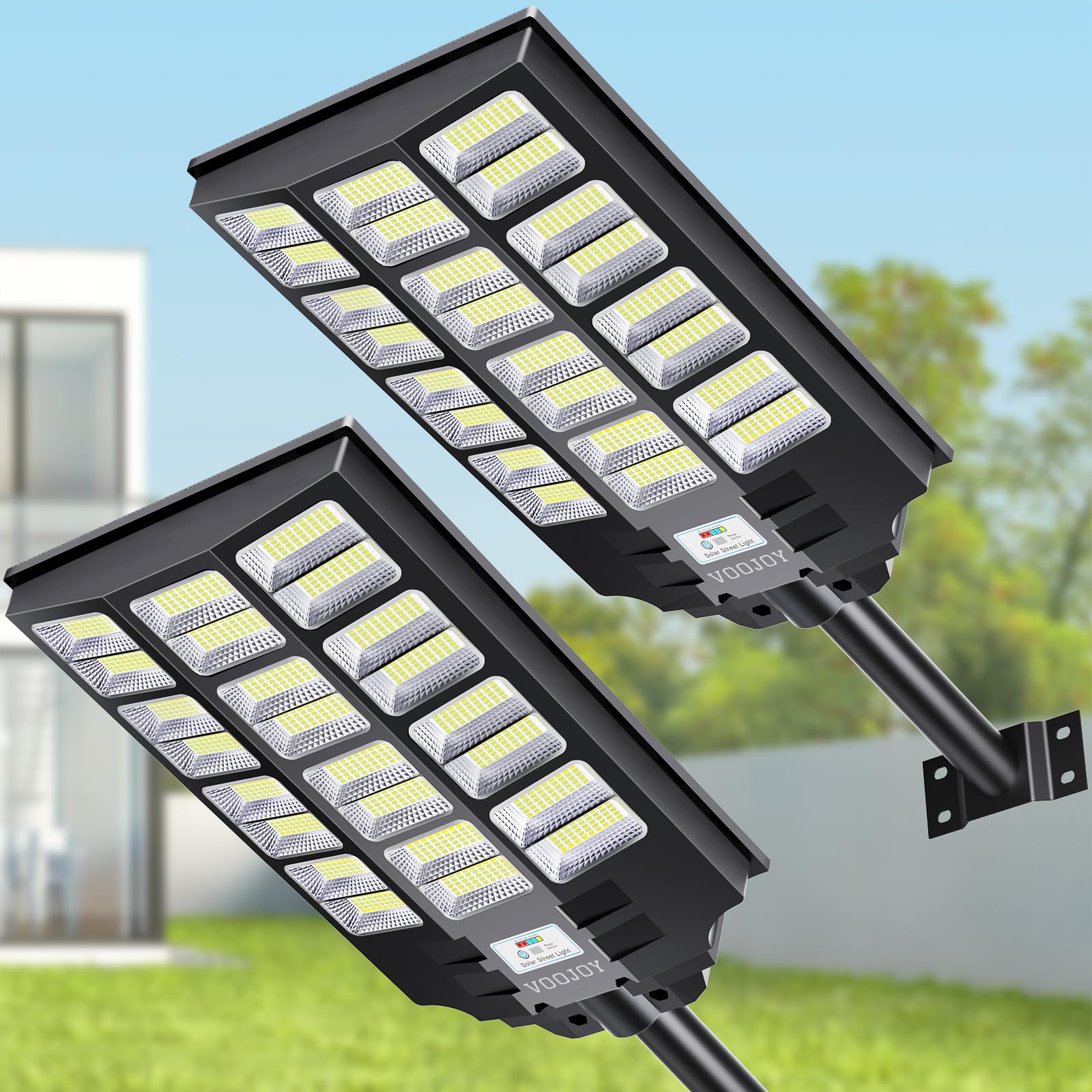 VOOJOY 8000W Solar Street Lights Outdoor Waterproof, Dusk to Dawn
