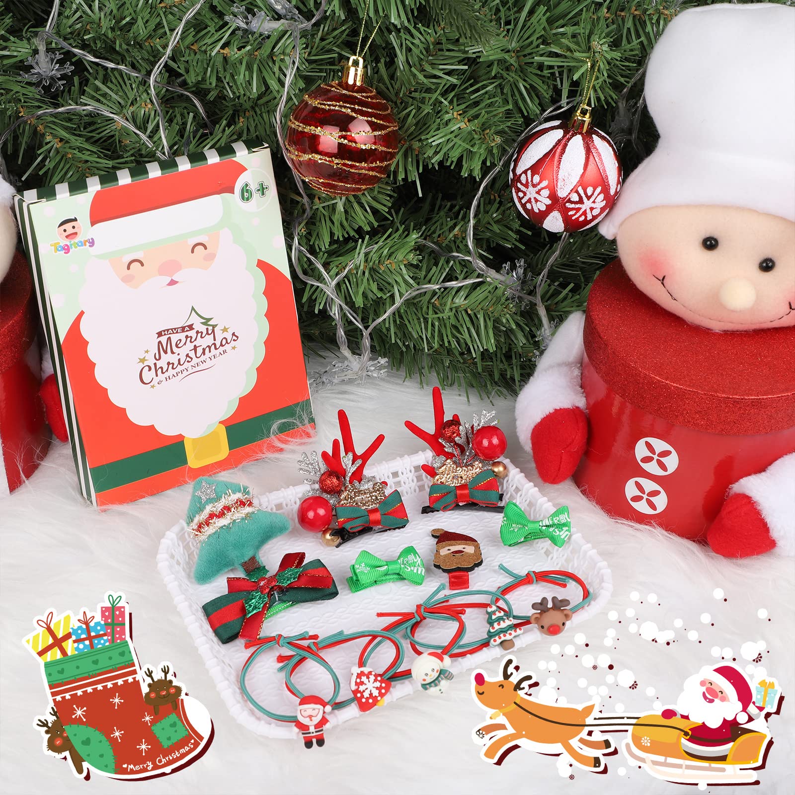 Amazon.co.jp: Tagitary ヘアゴム こども クリスマス ヘアクリップ