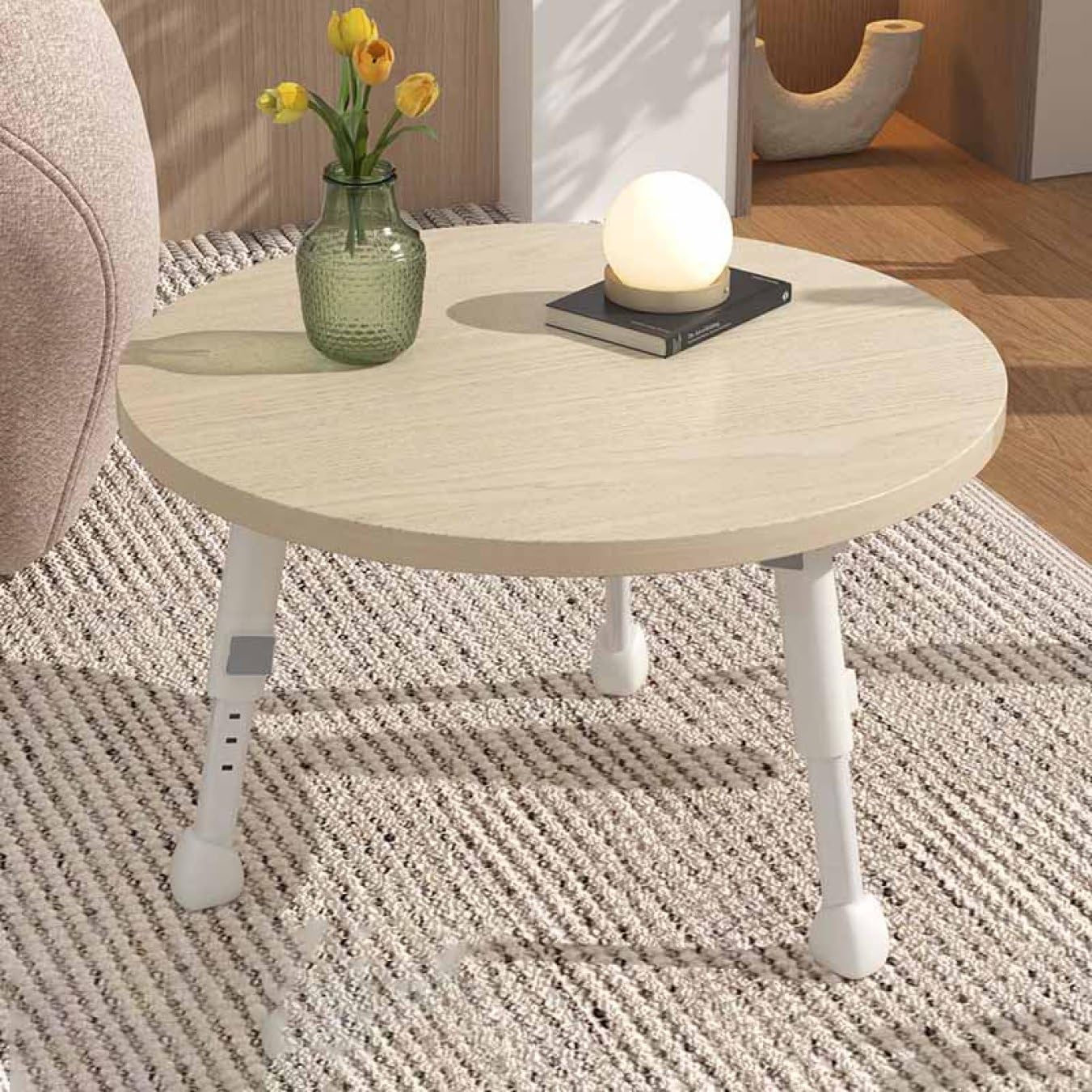 Amazon.co.jp: [dhiuebc] ちゃぶ台 ローテーブル 50*50cm 座卓 円卓 丸