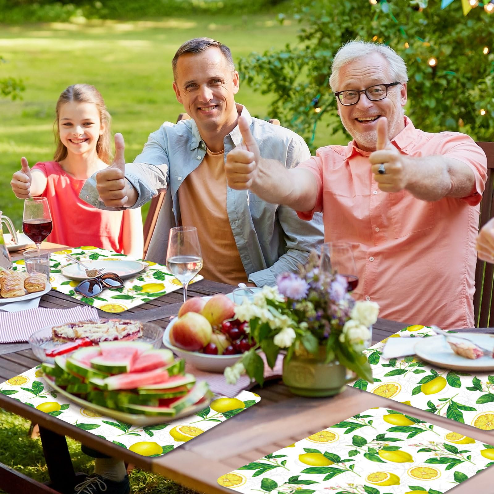 Amazon.com: Lemon Placemats Set of 6 Summer Plastic Table Mats