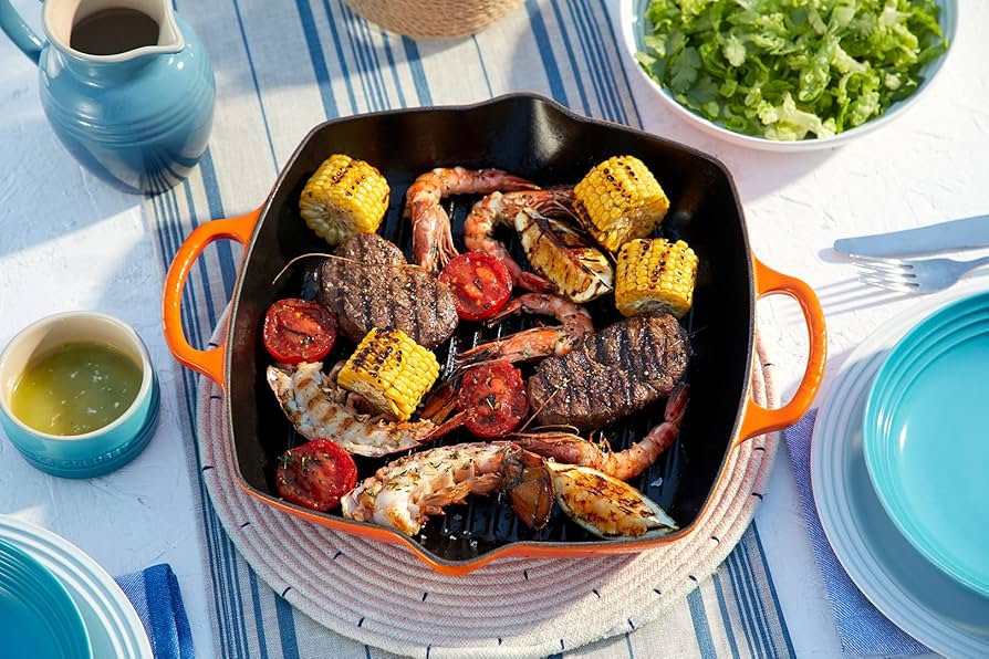 Amazon | Le Creuset 20200300900422 グリルパン 2つのシグハンドル