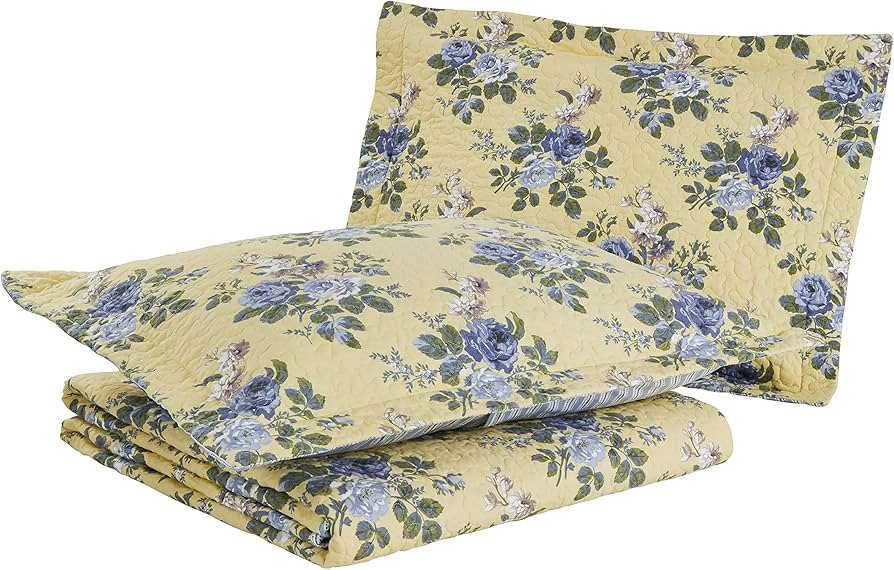 Amazon.com: Laura Ashley - King Quilt Set, Reversible Cotton