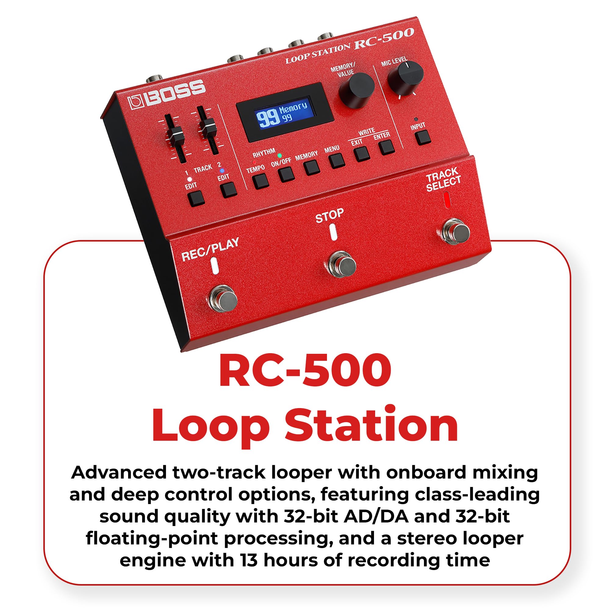 Amazon.com: Boss RC-500 Loop Station Bundle with Gearlux Power