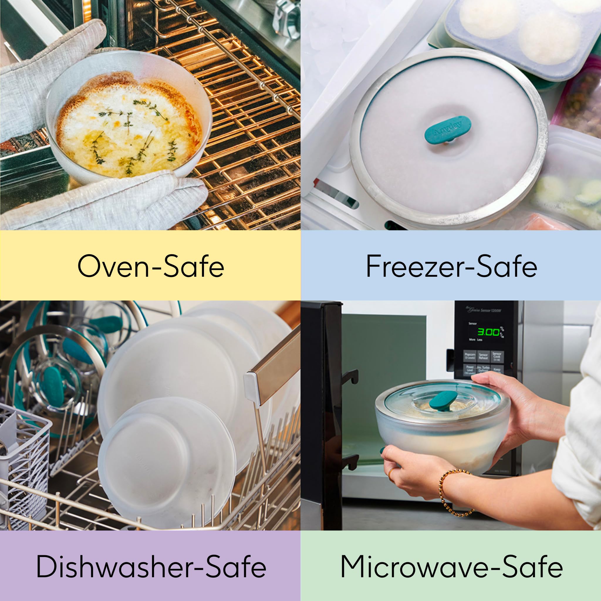 Amazon｜Anyday 電子レンジ調理器具&ガラス食品保存セット ガラス蓋