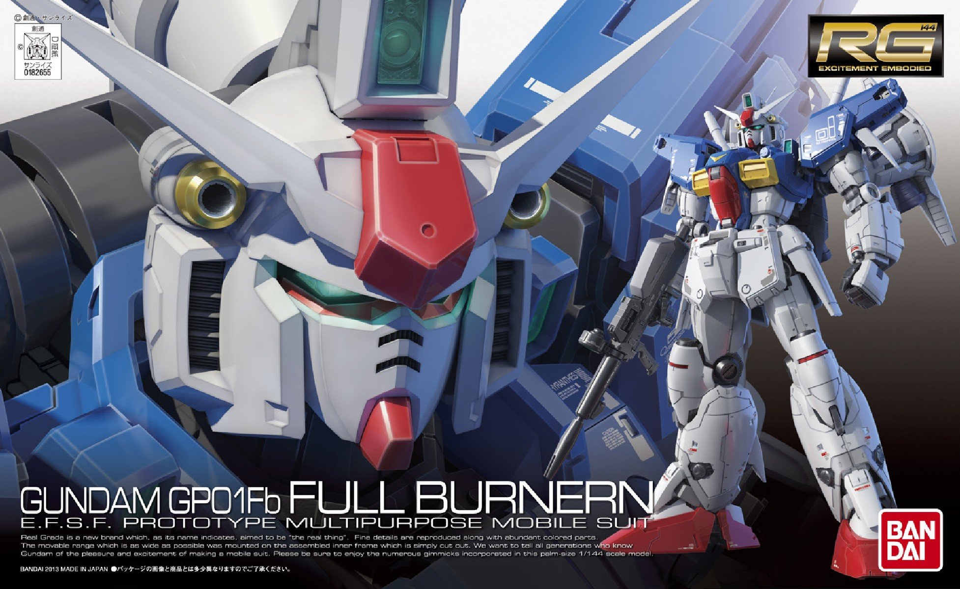 Amazon.com: Bandai Hobby RG#13 RX-78 GP01 Gundam GP-01Fb : Arts