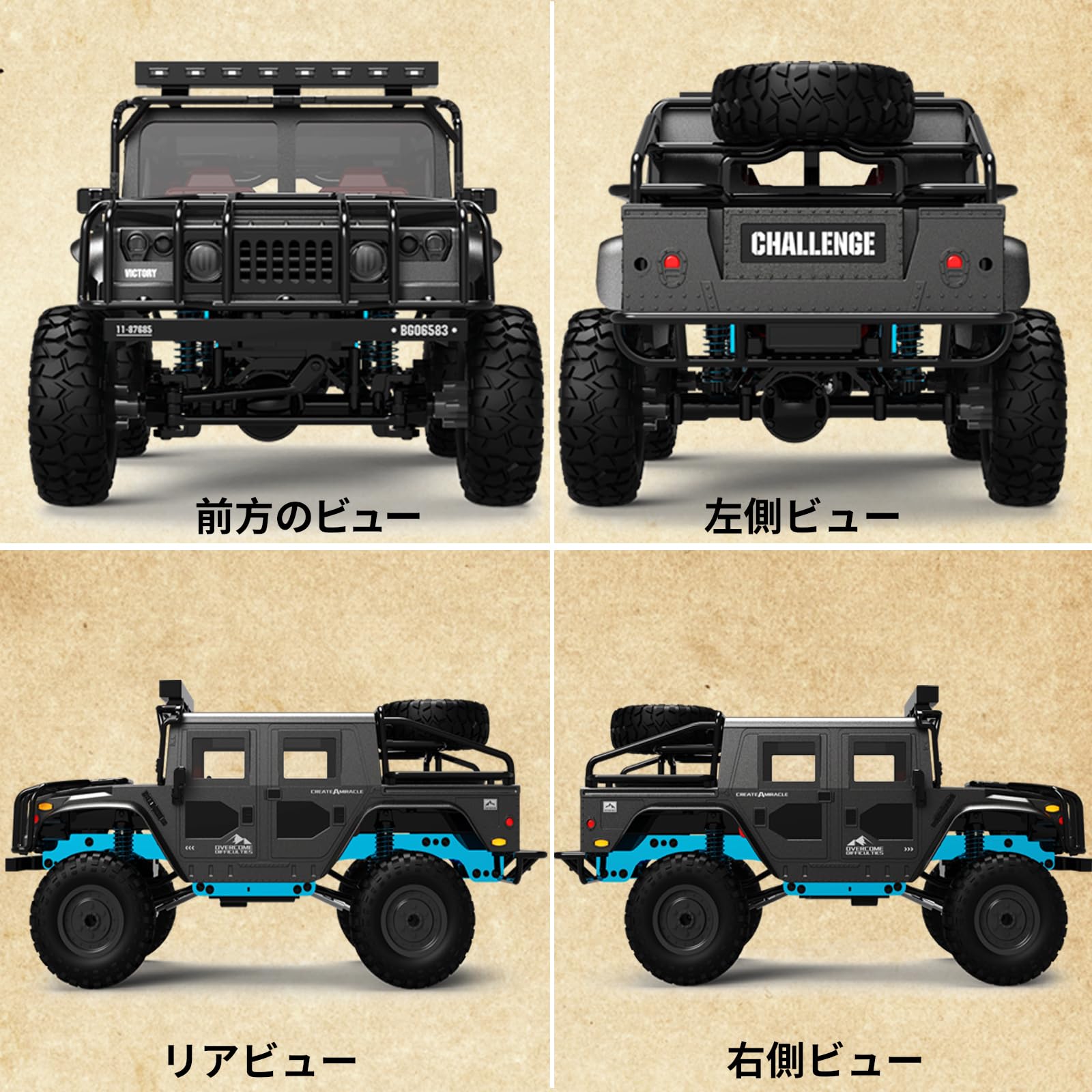 Amazon.co.jp: Ritaosan 大型 ラジコンカー オフロード ジープ