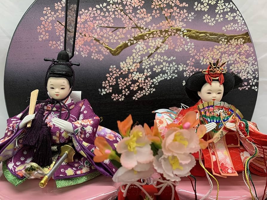 Amazon | 雛人形 桐二段飾 豆親王五人飾 三人官女セット 黒色 ブラック