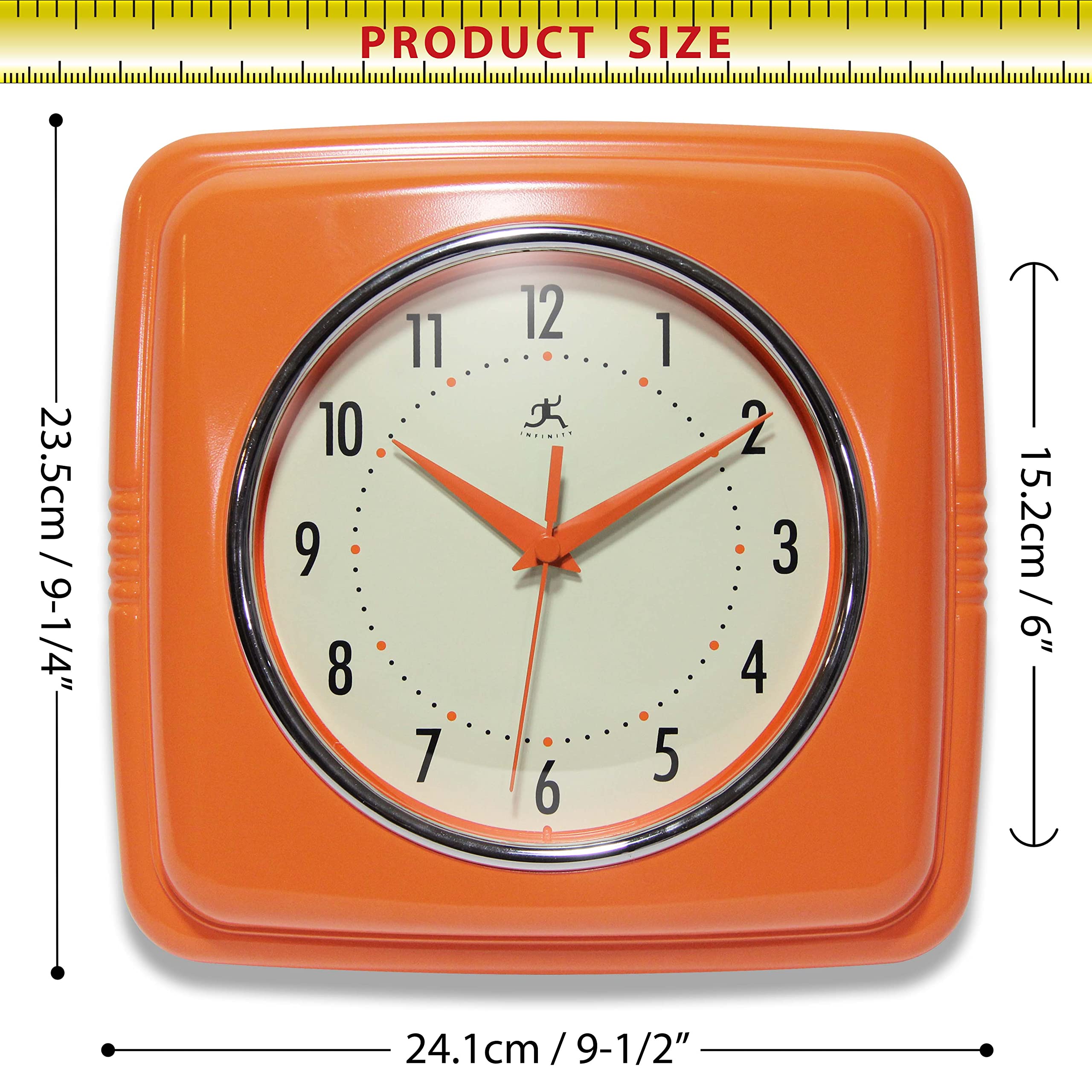 Amazon.com: Infinity Instruments Retro – 9 Inch Square Silent Non