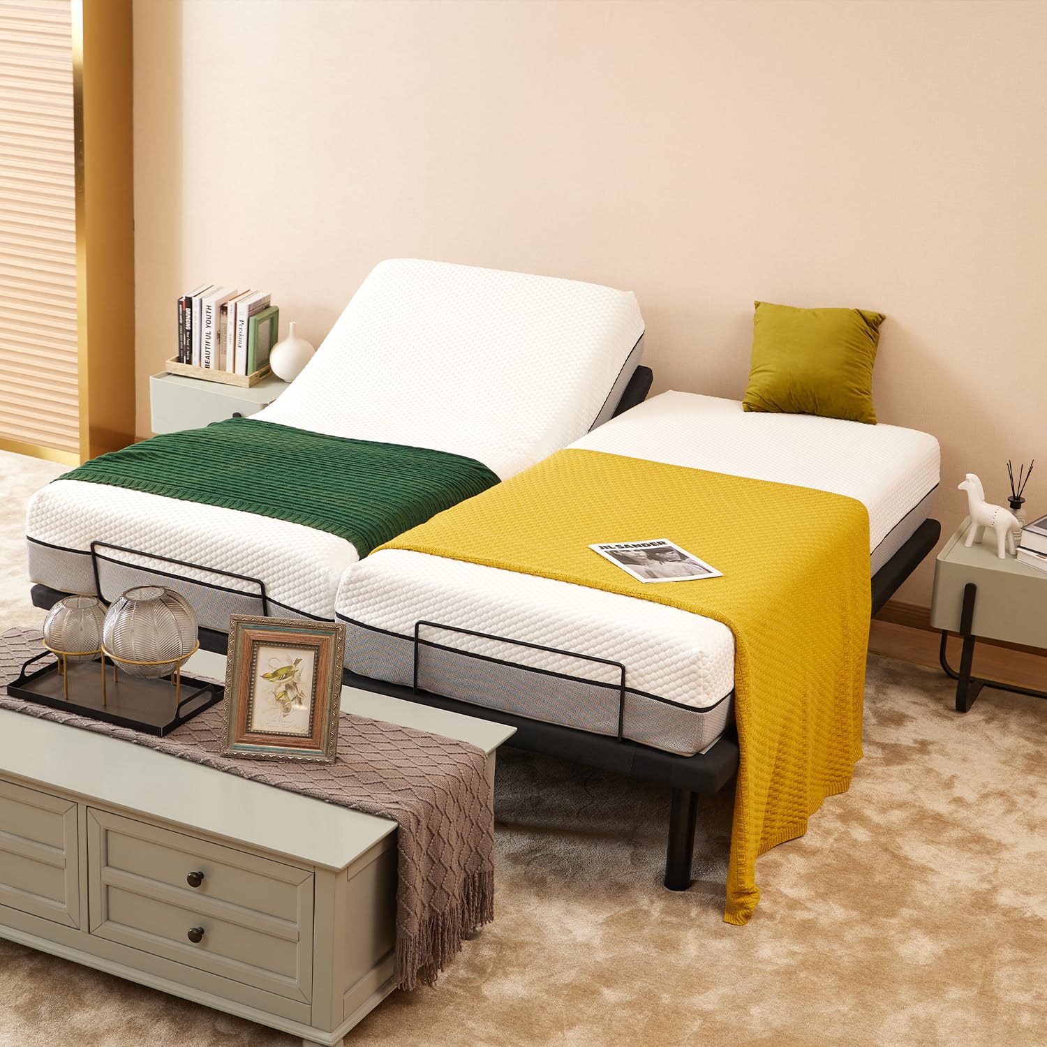 Amazon.co.jp: 電動ベッド 折りたたみベッド 電動リクライニング 2