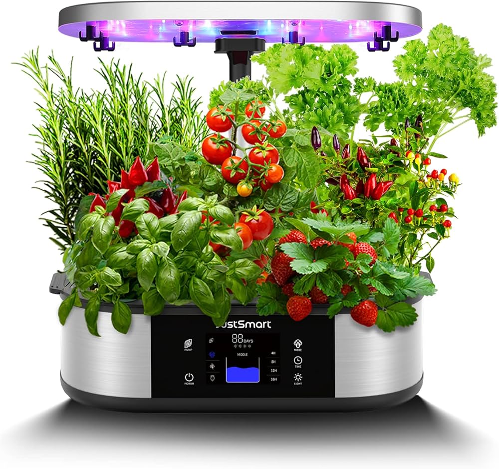 Amazon | JustSmart 水耕栽培キット 室内 水耕栽培 おしゃれ 家庭菜園