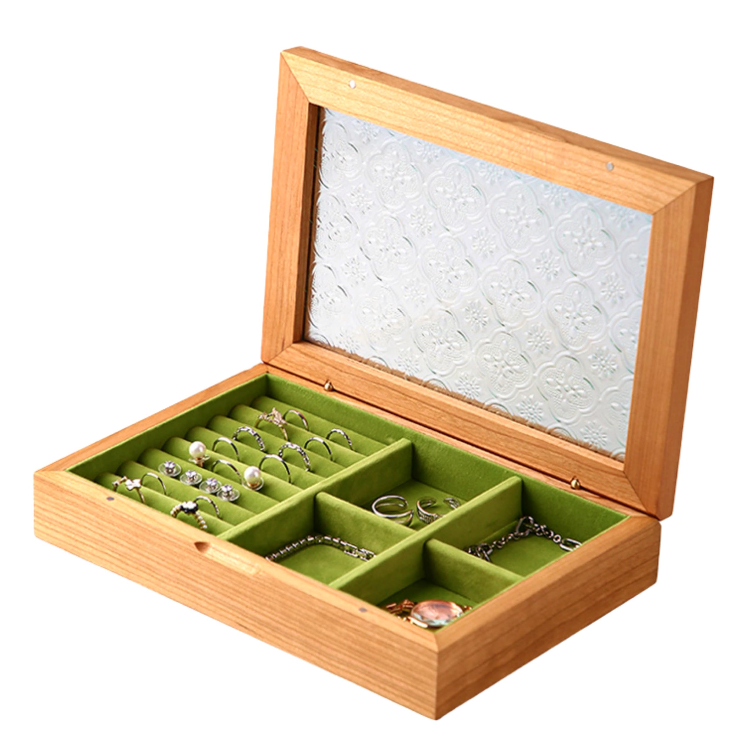 Amazon.com: EURIELK Wooden Jewelry Box for Women, Medium Size