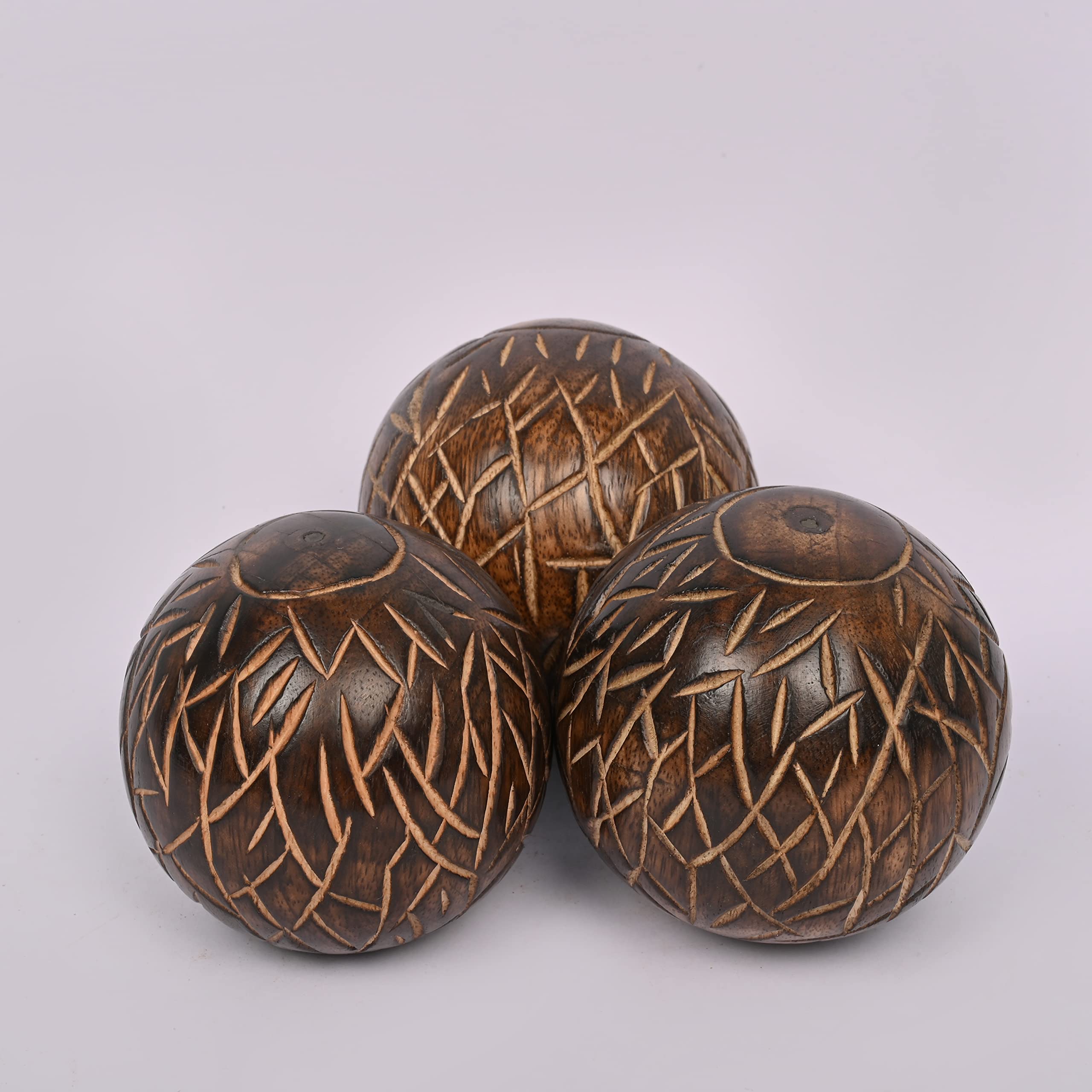 Amazon.com: Samhita Decorative Mango Wood Round Balls Set of 3 for