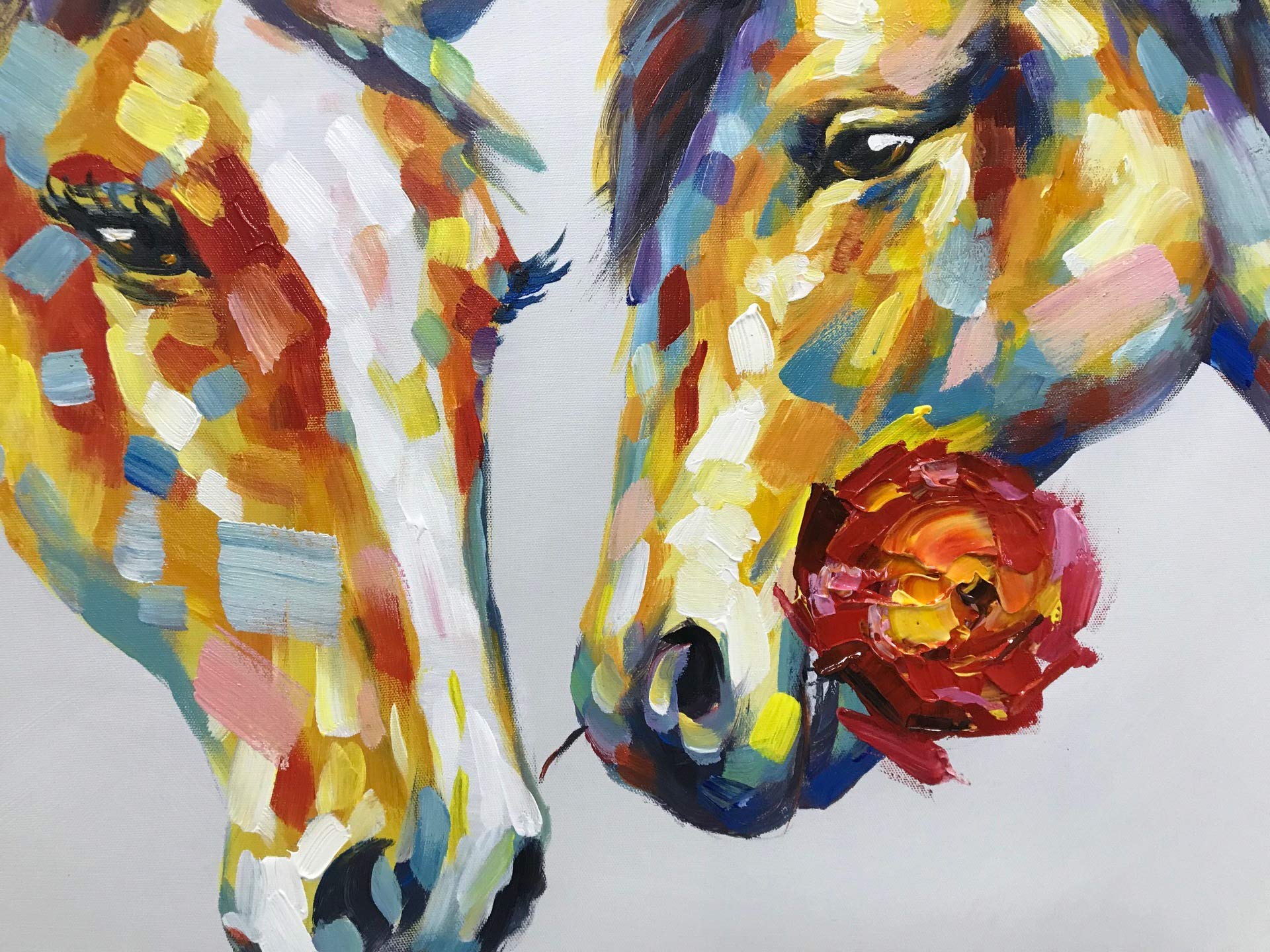 Amazon.co.jp: ZENDA 馬の肖像画 馬 油絵 キャンバス 壁アート