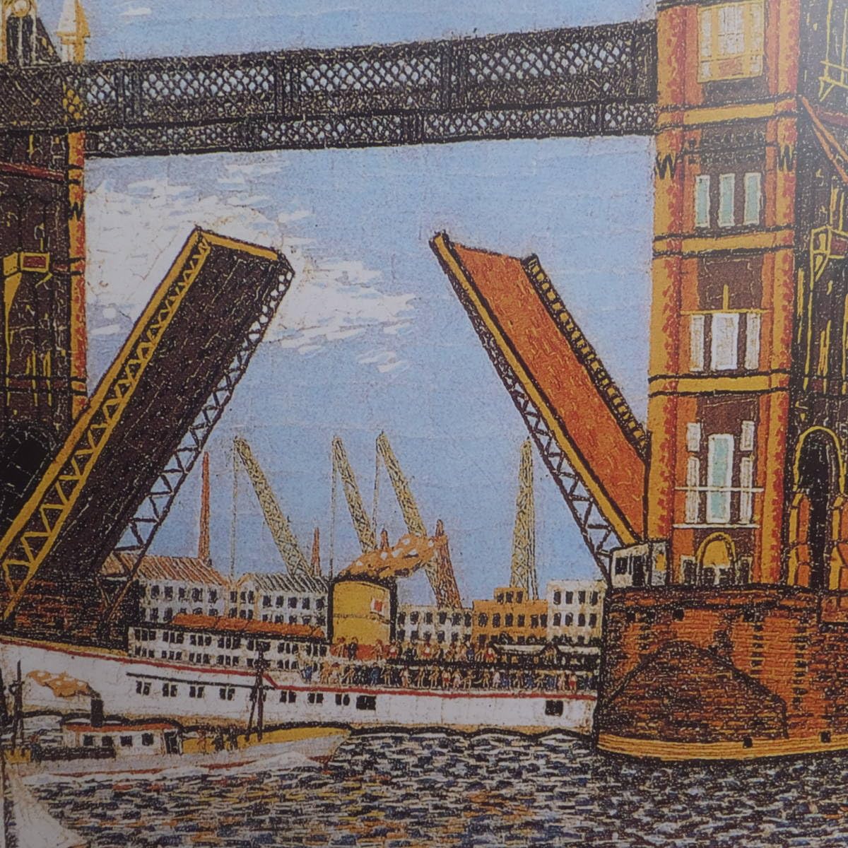 Amazon.co.jp: 山下清 作／ロンドンのタワーブリッジ 貼り絵／年代