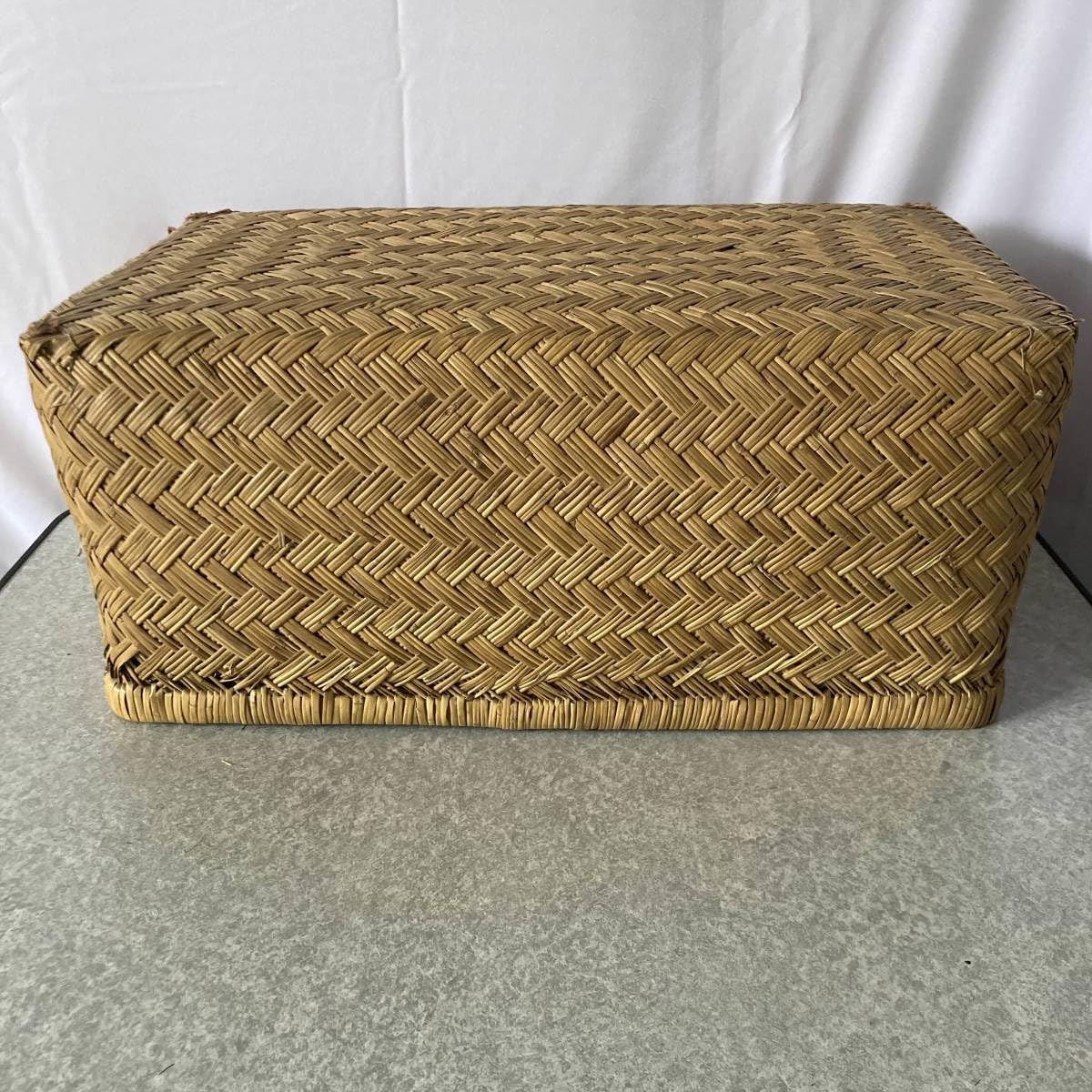 Amazon.co.jp: K0207Z柳行李竹行李A昭和レトロ古民具アンティーク工芸