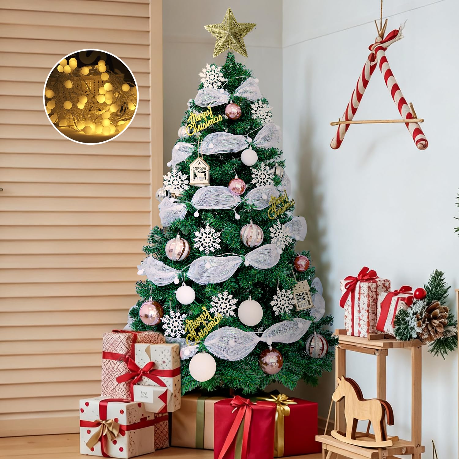 Amazon.co.jp: クリスマスツリー 120cm 2025年限定モデル【LED飾り