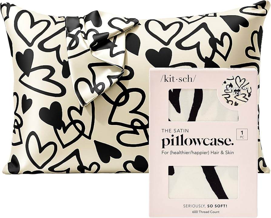 Amazon.com: Kitsch Satin Pillowcase with Zipper for Hair & Skin