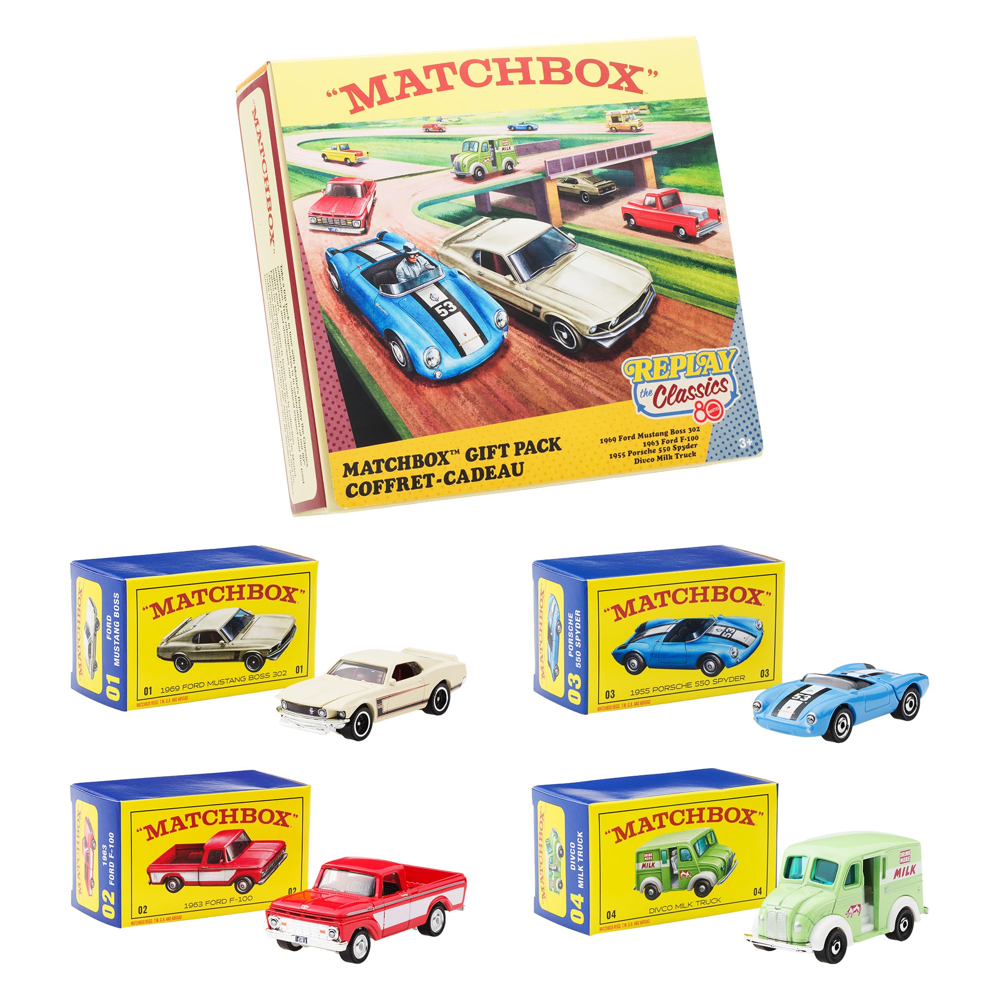 Amazon | マッチボックス(Matchbox) マテル80周年 4パック 乗り物